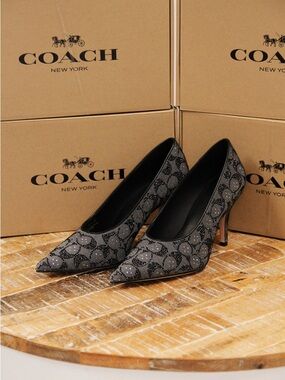 COACH size 7.5 crystal heels NEW
